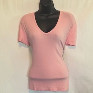 H-99 Ann Taylor Pink Short Sleeve Pullover Blouse Size XS